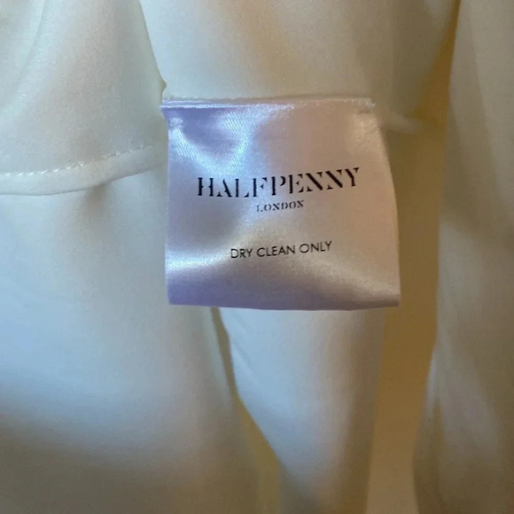 Halfpenny London Ivy Fringe Maxi Skirt White Ivory Satin Size 4/6 NWT - Picture 9 of 13